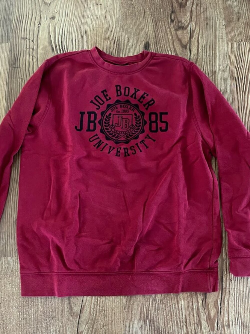 Joe Boxer University Crewneck Sweatshirt, Red, Youth XL (14/16)